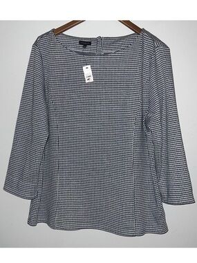 Talbots NEW Ponte Polka Dot Top Blouse Sz XL